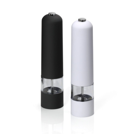Elektrische Salz- und Pfeffermühle mit Licht als stylisches Set in weiß und schwarz